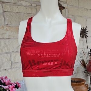 Lululemon Red Energy Sports Bra Manifesto Workout Size 6